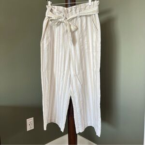 Marine Layer Paperbag Cream Striped Pants